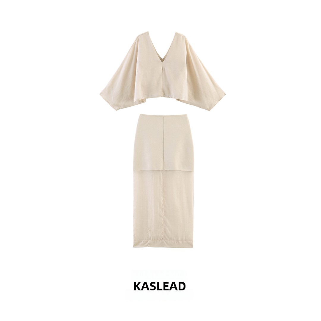 Summer Clothing Brands - KASLEAD Новый женский комплект: вязаная рубашка